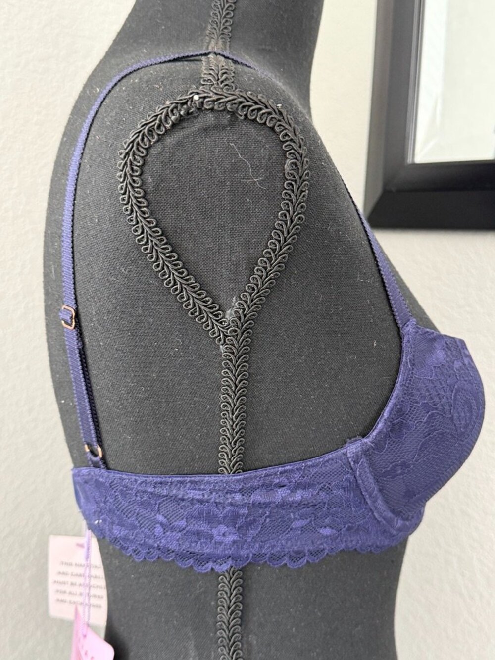 SAVAGE X Fenty Rihanna Navy Blue Lace Bra 32A NWT - Picture 3 of 11